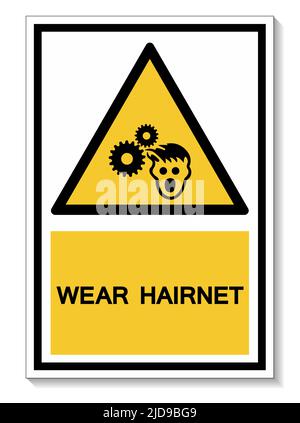 PPE Icon.Wear simbolo Hairnet segno isolare su sfondo bianco,illustrazione vettoriale EPS.10 Illustrazione Vettoriale