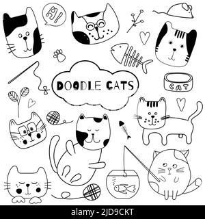Kitty gatti design Illustrazione Vettoriale