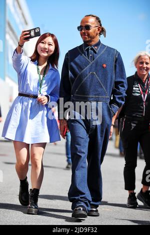 Montreal, Canada. 19th giugno 2022. Montreal, Canada. 19th giugno 2022. Lewis Hamilton (GBR) Mercedes AMG F1. Gran Premio del Canada, domenica 19th giugno 2022. Montreal, Canada. Credit: James Moy/Alamy Live News Foto Stock