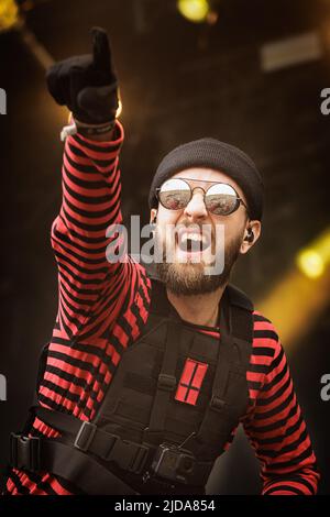 Copenaghen, Danimarca. 17th, giugno 2022. La band metalcore danese Ghost Iris suona un concerto dal vivo durante il festival danese dei metalli pesanti Copenhell 2022 a Copenaghen. (Photo credit: Gonzales Photo - Peter Troest). Foto Stock