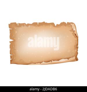 Pergamena cartoon scroll. Carta vecchia vuota rotolo di cartoncino vuoto. Manoscritto fairy e lettera vintage. Elemento antico testurizzato vettoriale Illustrazione Vettoriale