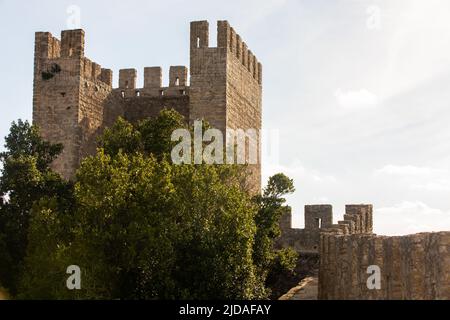 Obidos, Portogallo - 2020, Ottobre 31: Dettagli architettonici del comune di Obidos nella regione di Oeste, provincia storica di Estremadura, fo Foto Stock