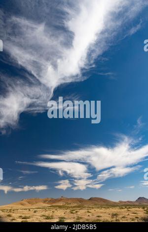 Piume di piuma sopra l'Arizona mostrando i sentieri delle precipitazioni o delle precipitazioni sotto le nuvole anche conosciuto come Virga Foto Stock