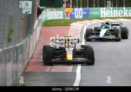 11 PEREZ Sergio (mex), Red Bull Racing RB18, in azione durante la Formula 1 AWS Grand Prix du Canada 2022, 9th round del FIA Formula uno World Championship 2022, sul circuito Gilles Villeneuve, dal 17 al 19 giugno 2022 a Montreal, Canada - Foto: DPPI/DPPI/LiveMedia Foto Stock