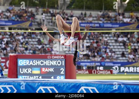 Iryna GERASHCHENKO (UKR) durante la Wanda Diamond League 2022, Meeting de Paris il 18 giugno 2022 allo stadio Charlety di Parigi, Francia - Foto: Ann-dee Lamour/DPPI/LiveMedia Foto Stock