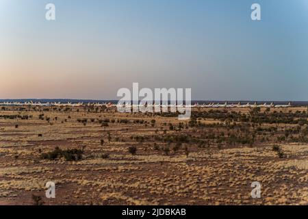 Vista aerea dell'aeroporto di Alice Springs Foto Stock