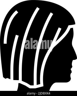immagine vettoriale icona glifo capelli corti Illustrazione Vettoriale