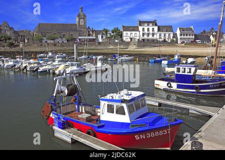 Francia, Loire-Atlantique Piriac-sur-Mer, la città portuale, la vista del porto Foto Stock