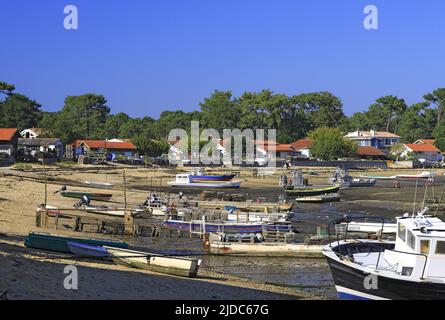 Francia, Gironda, Arcachon, porto di ostriche, le Canon, A Cap-Ferret Foto Stock