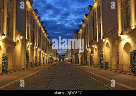 Francia, Loiret (45) Orléans, edifici illuminati della rue Royale Foto Stock