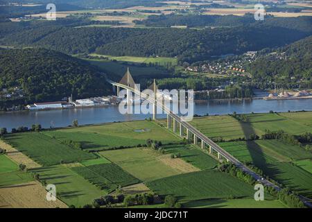 Francia, Seine-Maritime (76), Ponte della Valle della Senna (vista aerea) Foto Stock