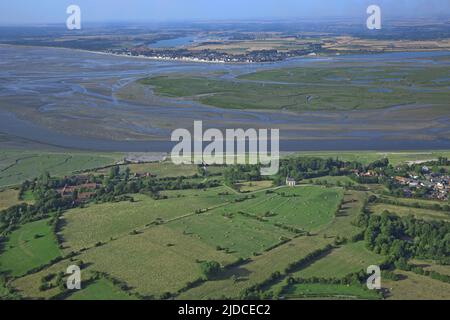 Francia, Somme, Cappella dei marinai di Saint-Valery-sur-Somme Cap Hornu (vista aerea), Foto Stock