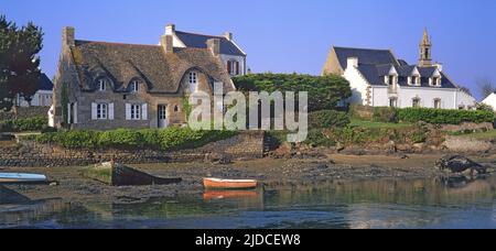 Francia, Morbihan (56) Belz, Saint-Cado, pittoresca isola di Ria d'Etel Foto Stock