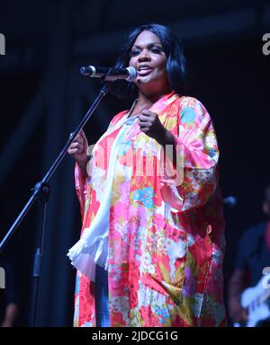 Miramar, Florida, Stati Uniti. 18th giugno 2022. Il CECE Winans si esibisce dal vivo sul palco durante il Gospelfest 2022 di A. Curtis Farrow presso l'Ampitheater del Miramar Regional Park il 18 giugno 2022 a Miramar, Florida. Credit: Mpi10/Media Punch/Alamy Live News Foto Stock