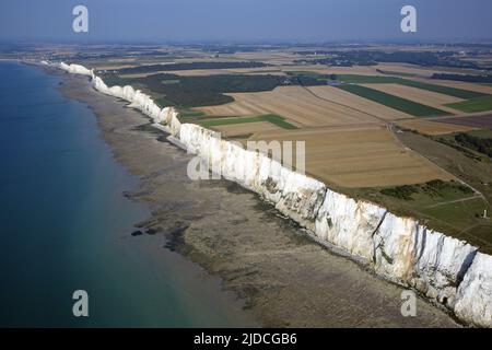 Francia, Somme, Landscape of Cliffs resort Ault (vista aerea), Foto Stock