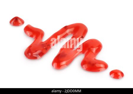 Marmellata di fragole rosse isolata su sfondo bianco con profondità di campo completa Foto Stock