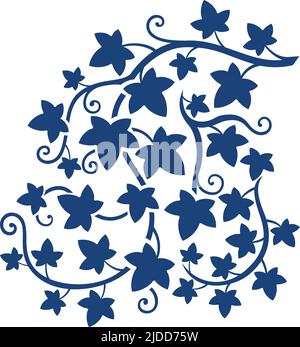 Silhouette di foglie di Ivy rami Illustrazione Vettoriale