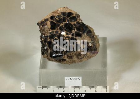 Cassiterite. Minerali. Europa; Repubblica Ceca; Regione di Ústí nad Labem; Krupka; [Boemia, Graupen] Foto Stock