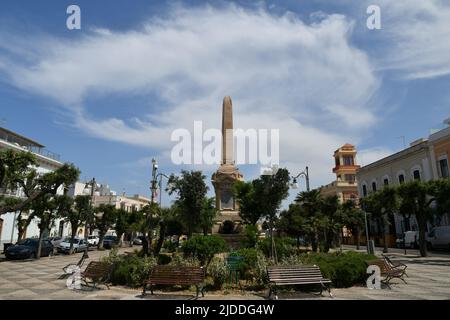 Una piazza di Gallipoli, un antico borgo in provincia di Lecce in Italia. Foto Stock