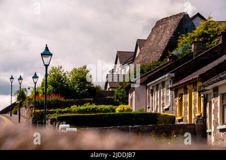 Tetto in pietra medievale dell'Oratorio della Casa di San Colombano a Kells, Irlanda. Foto Stock