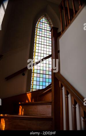 Scala a chiocciola a St Colombas Chiesa di Kells, Irlanda. Foto Stock