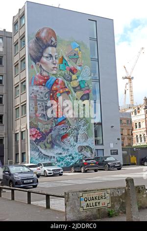 Nomad Clan Mural Artwork a Hackins Hey, Liverpool, Merseyside, England, UK, L2 2AW Foto Stock