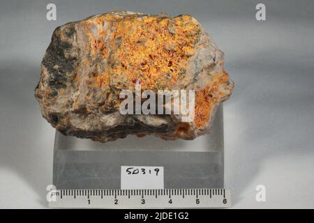 Realgar. Minerali. Europa; Germania; Reichenstein Foto Stock