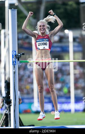 Yuliya (Yuliia) Levchenko di Ucraina (salto in alto delle donne) durante la Wanda Diamond League 2022, Meeting de Paris (atletica) il 18 giugno 2022 allo stadio Charlety di Parigi, Francia - Foto: Victor Joly/DPPI/LiveMedia Foto Stock