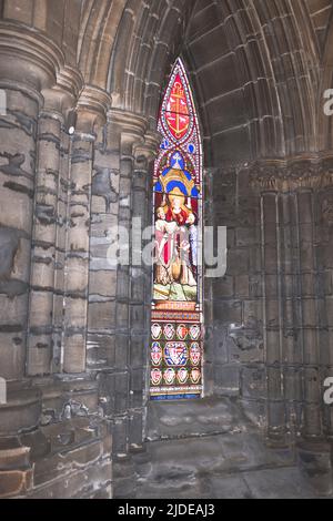 dh vetrate CATTEDRALE GLASGOW interni vetrate colorate Foto Stock