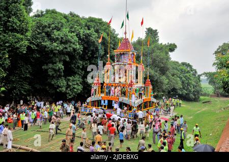 festa di rathayatra festeggiamenti al guptipara west bengala Foto Stock