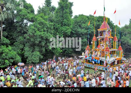 festa di rathayatra festeggiamenti al guptipara west bengala Foto Stock