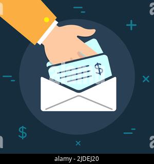 Vector Business o Finance Category Flat stile minimale icona colorata Illustrazione Vettoriale