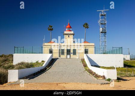 Faro di Ponta da Piedade (Farol da Ponta da Piedade), Lagos Portogallo Foto Stock