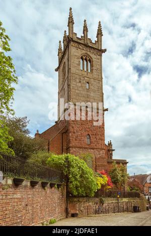 St. Julian's Church situato a Fish Lane, Shrewsbury, Inghilterra. Foto Stock