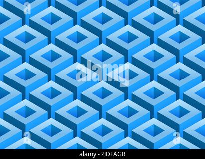 Motivo senza cuciture con forme geometriche blu chiaro Illustrazione Vettoriale