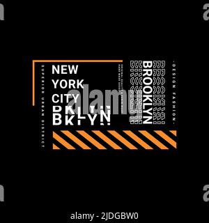 Design Brooklyn per la scrittura, adatto per la stampa serigrafica di magliette, abiti, giacche e altri Illustrazione Vettoriale