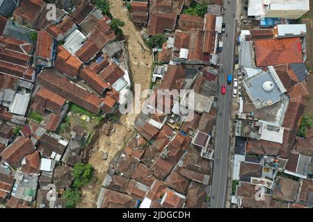 Vista aerea del sud di Bandung, Giava occidentale Foto Stock