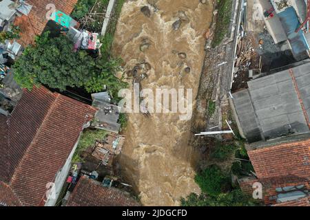 Vista aerea del sud di Bandung, Giava occidentale Foto Stock