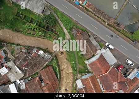 Vista aerea del sud di Bandung, Giava occidentale Foto Stock