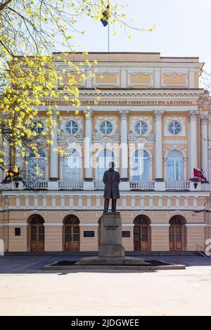 San Pietroburgo, Russia - 14 maggio 2022: Courtryard dell'Università Pedagogica di Stato Russa in nome Di a i Herzen nella città di San Pietroburgo Foto Stock