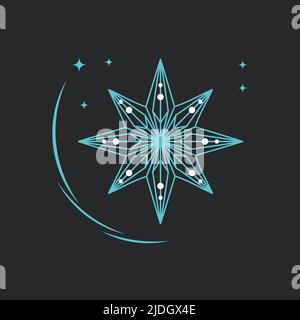 Illustrazione vettoriale del modello del logo Snowflake. Simbolo di congelamento Illustrazione Vettoriale