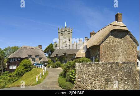 The Village Godshill sull'isola di Wight, Regno Unito, Inghilterra Foto Stock