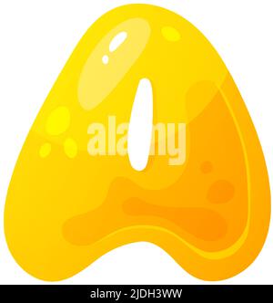Jelly alfabeti colorati, alfabeto comico per bambini. Carattere Jelly Bright. Tipo di bambini per eventi, promozioni. Illustrazione Vettoriale