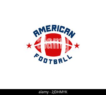 Logo American Football ball. Active game, Sport concept, Ball in sports american football popolare competizione sportiva per trovare il vettore vincitore. Illustrazione Vettoriale