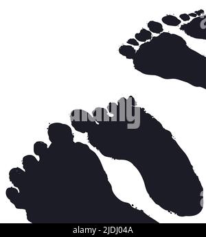 Un paio di silhouette scure. Design isolato su sfondo bianco. Illustrazione Vettoriale