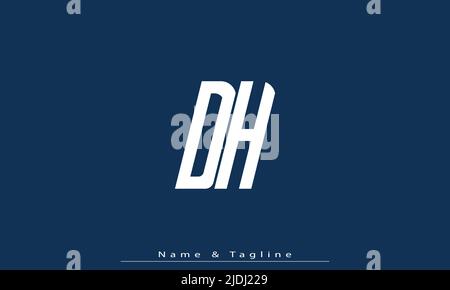 Lettere alfabetiche iniziali logo monogramma DH , HD Illustrazione Vettoriale