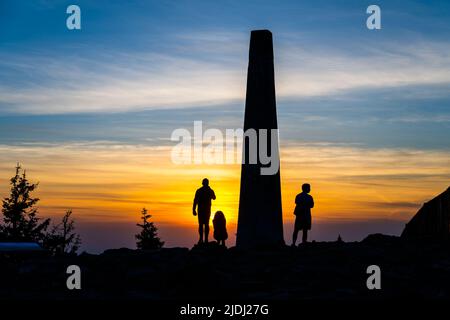 Ora del tramonto sulla montagna di Lysa Foto Stock