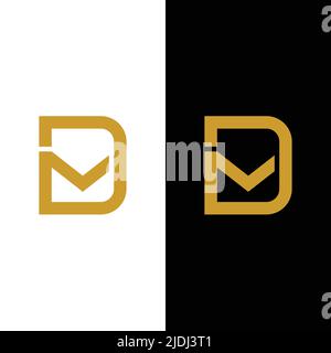 D M DM MD Letter Monogram modello di progettazione iniziale del logo. Adatto per General Fashion Jewelry Realtor Construction Finance Company Business Corporate Illustrazione Vettoriale