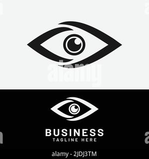 Modello di disegno astratto del logo dell'occhio. Adatto per Eye Doctor Clinic Hospital Care OPTIC Othalmologist Community Business Company Logo Design. Illustrazione Vettoriale