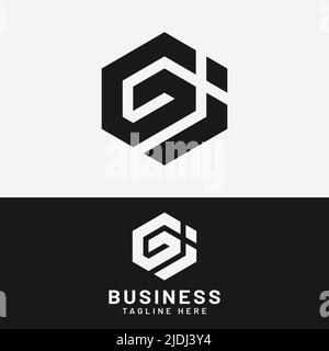 G i GI IG Letter Monogram modello iniziale del logo. Adatto per General Sports Fitness Finance Construction Company Business Corporate Shop Illustrazione Vettoriale